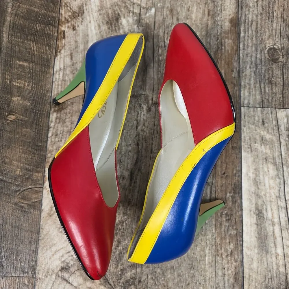 Vintage colorblock leather